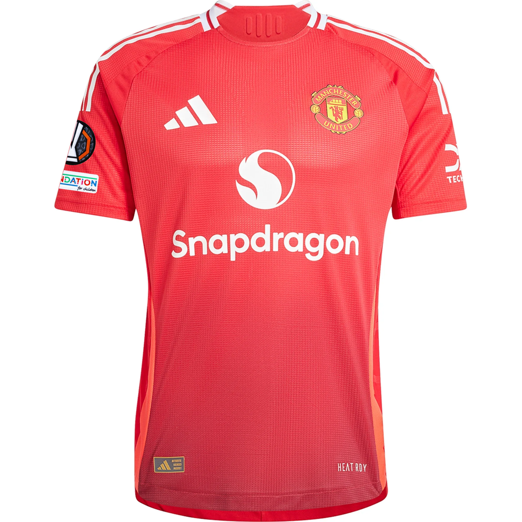 adidas Manchester United Authentic Rasmus HÃ¸jlund Home Jersey w/ Europa League Patches 24/25 (MUFC Red/Bright Red)