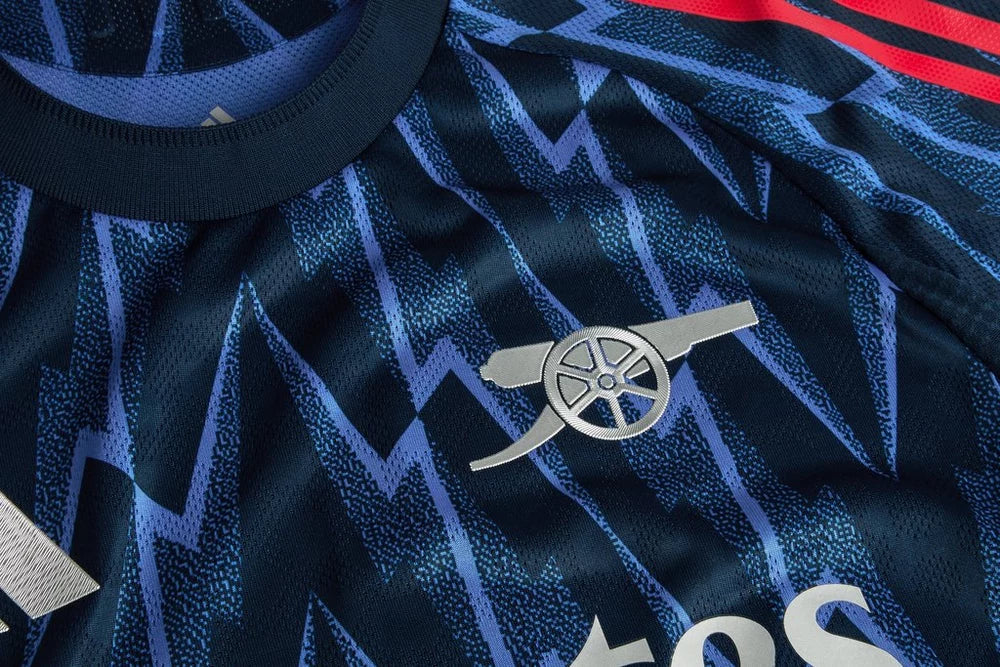 adidas Arsenal Authentic Martin Ã˜degaard Away Jersey w/ EPL + No Room For Racism 25/26 (Indigo/Silver)