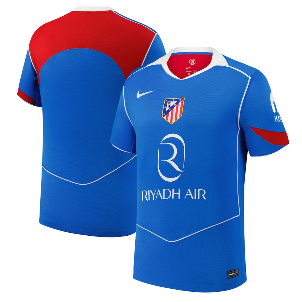 Nike Men's Atletico Madrid Alexander SÃ¸rloth T90 Third Jersey La Liga Patch 25/26 (Photo Blue/Sport Red)