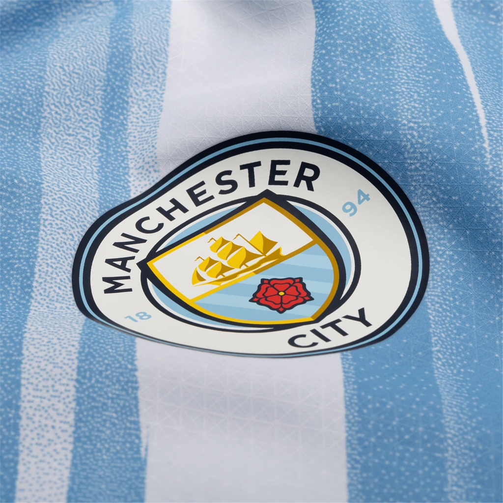 Puma Manchester City Authentic Matheus N. Home Jersey w/ EPL + No Room For Racism Patches 25/26 (Team Light Blue/White)