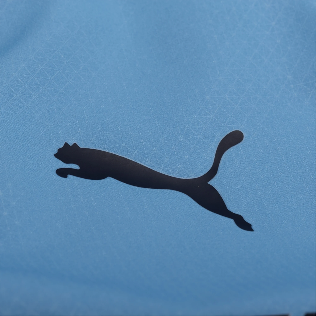 Puma Manchester City Authentic Nico Home Jersey w/ EPL + No Room For Racism Patches 25/26 (Team Light Blue/White)